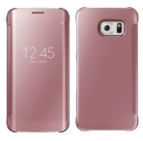 Калъф тефтер огледален CLEAR VIEW за Samsung Galaxy S7 G930 златисто розов / rose gold